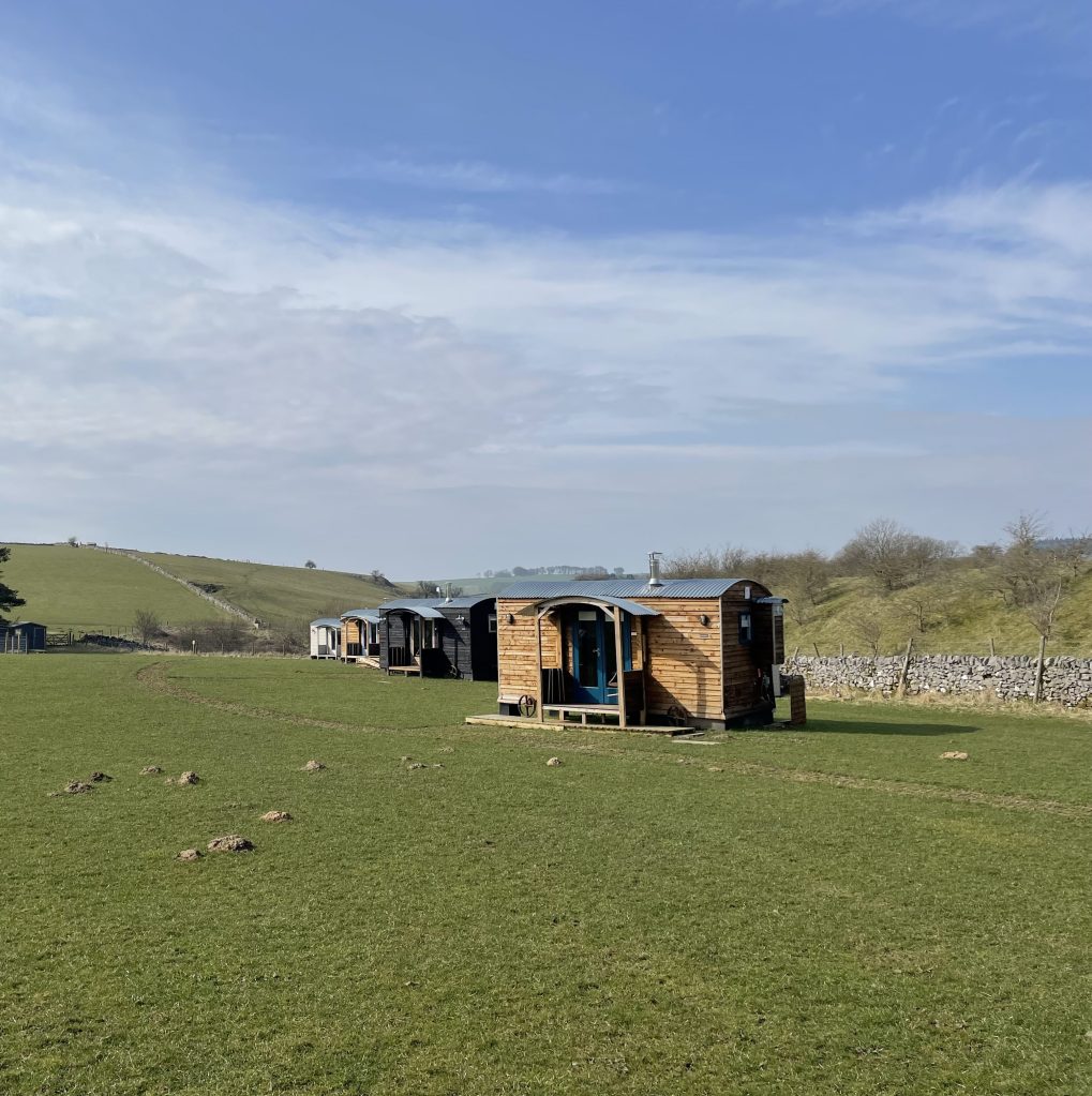 Glamping development in rural England.  